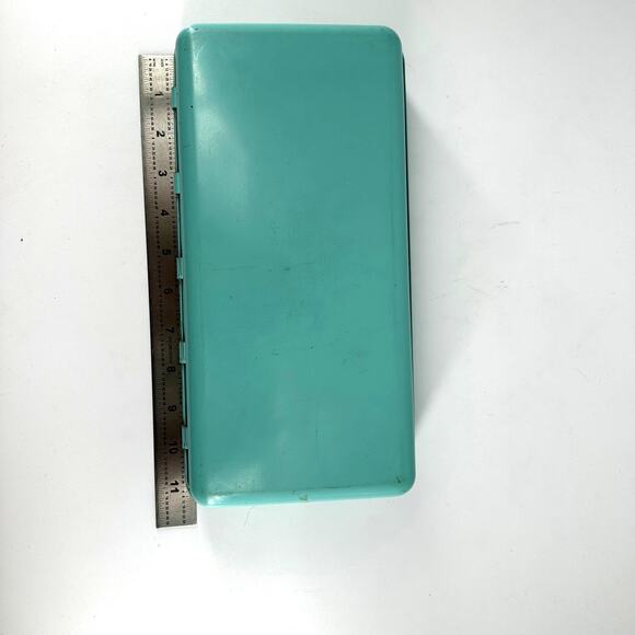 Vintage Turquoise Metal Box Great Southern Life Insurance Co Houston Texas - Picture 7 of 8